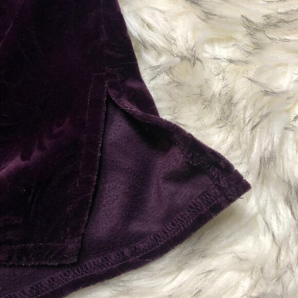 Vintage 90s Kathie Lee Dark Purple Velour Long Sleeve Shirt Top - Picture 9 of 12